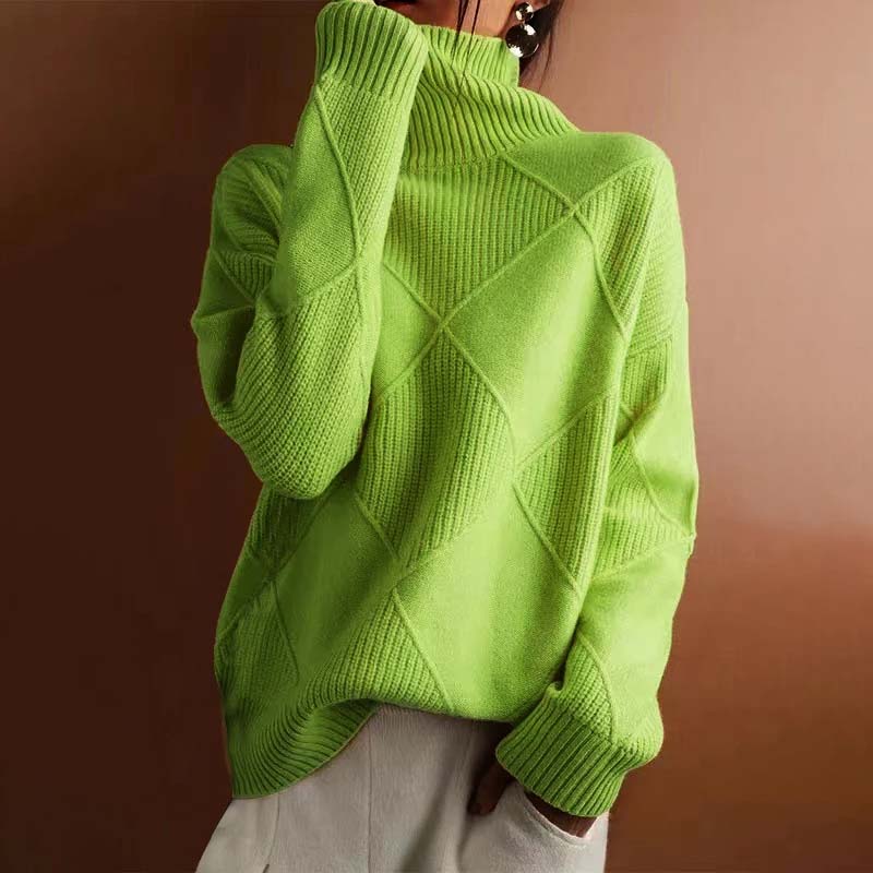 Scarlett™ | Textured Turtleneck Knit Sweater