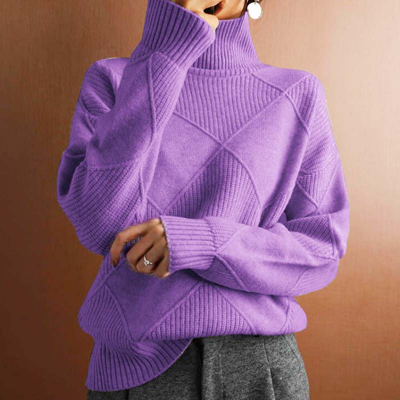 Scarlett™ | Textured Turtleneck Knit Sweater