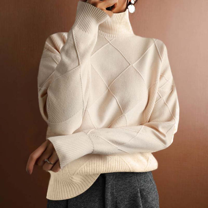 Scarlett™ | Textured Turtleneck Knit Sweater