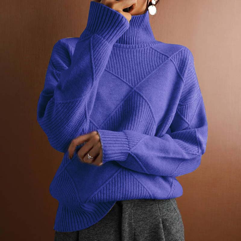 Scarlett™ | Textured Turtleneck Knit Sweater