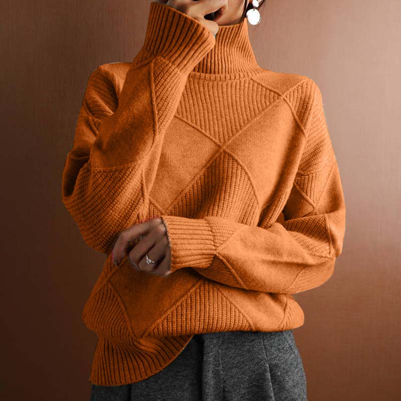 Scarlett™ | Textured Turtleneck Knit Sweater