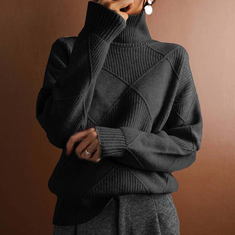 Scarlett™ | Textured Turtleneck Knit Sweater